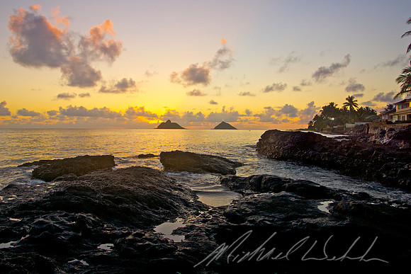 Sunrise over the Mokes in Lanikai